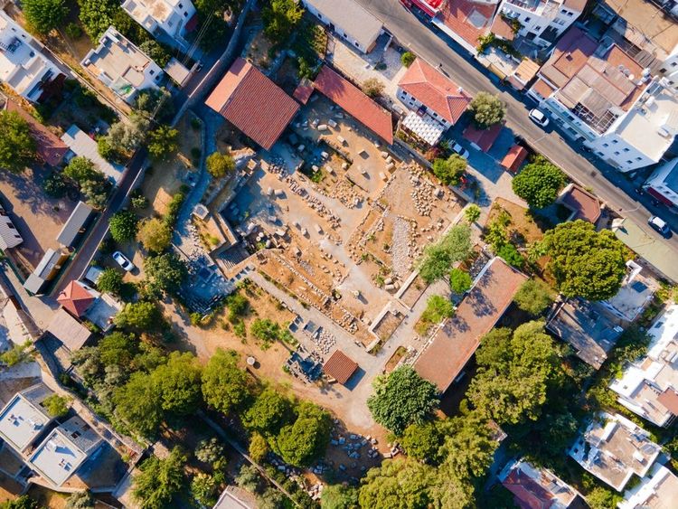Vue aérienne sur le site Halicarnasse