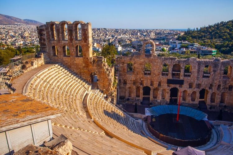 L'acropole et le théâtre antique en Grèce