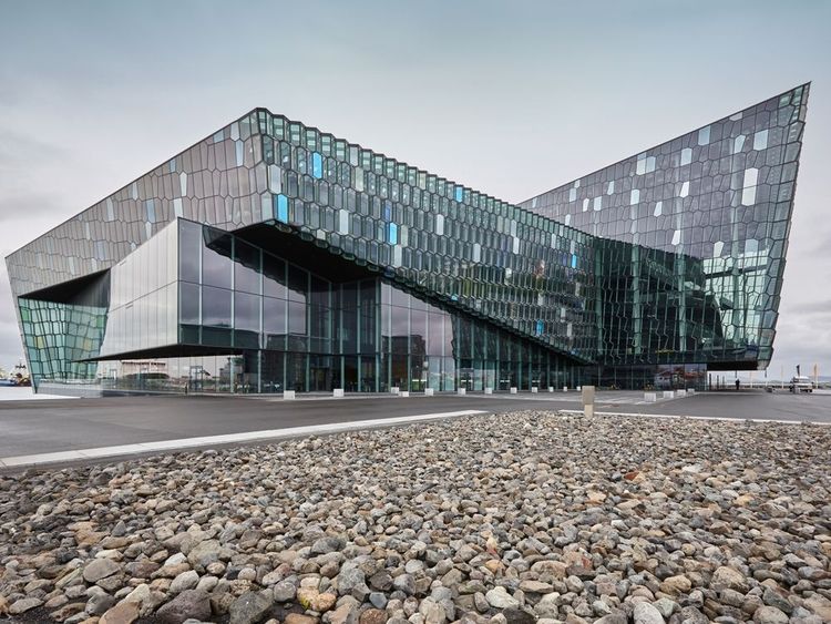 Salle de concert et centre de conférence du Harpa, à Reykjavik