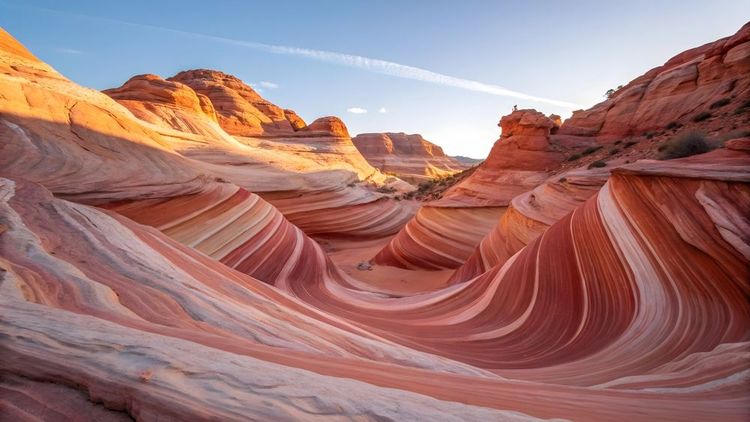 La formation rocheuse "The Wave", en Arizona.