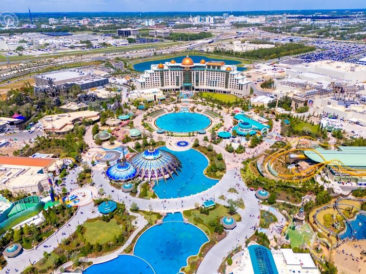 Vue aérienne d'Universal Studio à Orlando.
