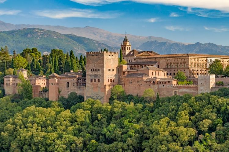L'Alhambra à Grenade, en Andalousie.
