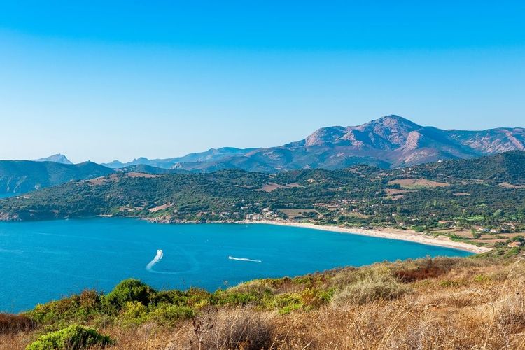 Vue panoramique sur la plage de Pero, Cargèse