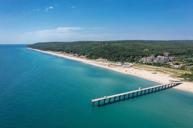 Vue aérienne sur la plage de Varna