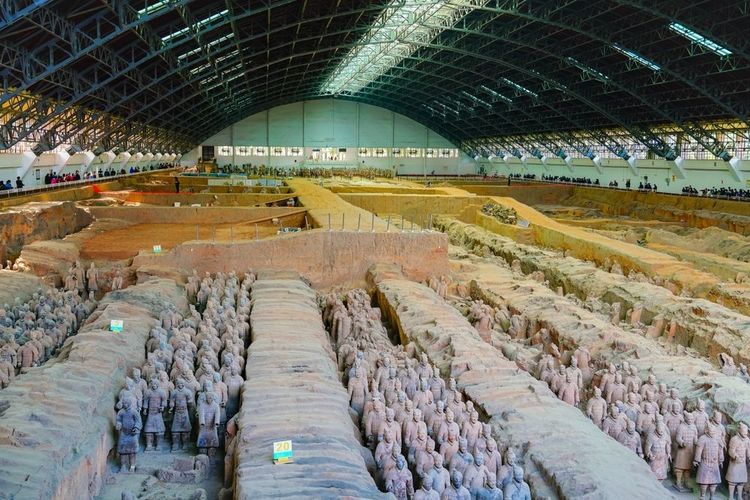 L'Armée enterrée de l'empereur Qin à Xian en Chine
