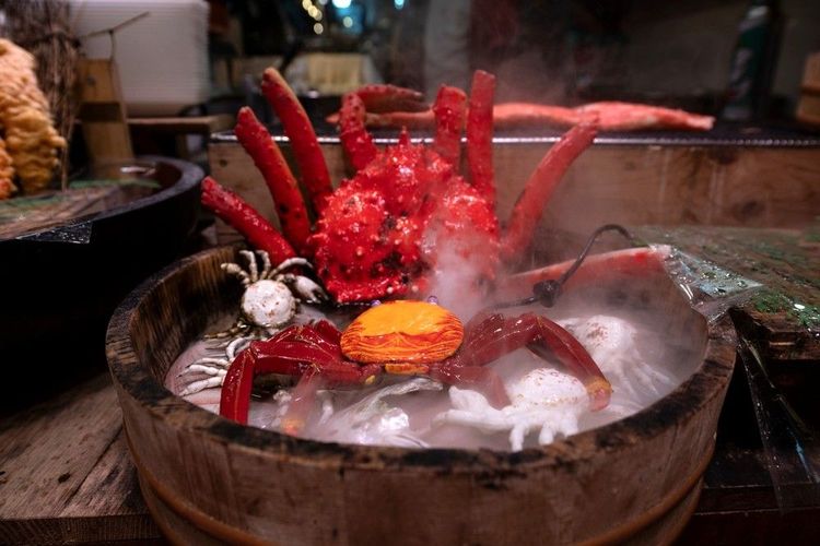 Araignées de mer sur le marché