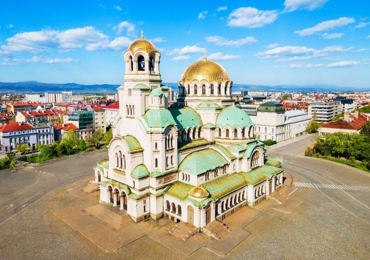 Vue aérienne sur la cathédrale Alexandre-Nevski 