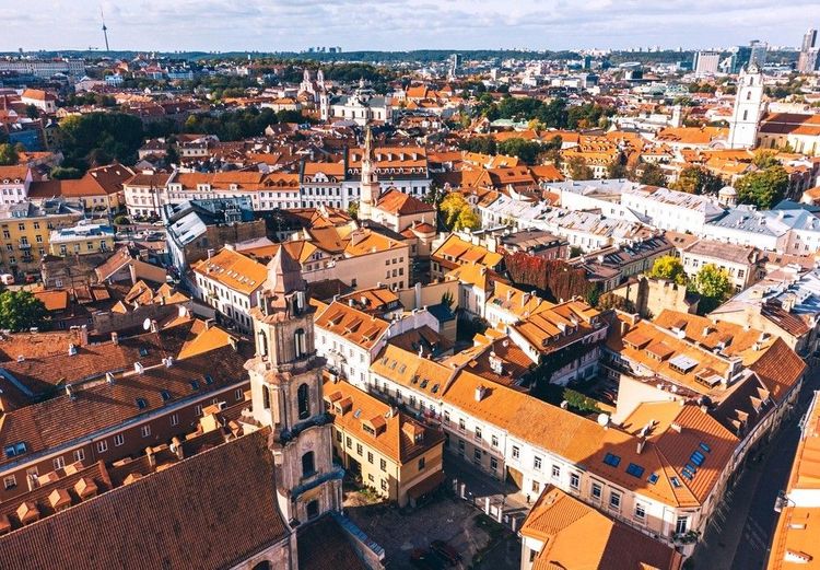 Vue sur la Vieille Ville, le centre historique de Vilnius