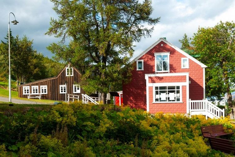 Maisons en bois typiques, à Akureyri