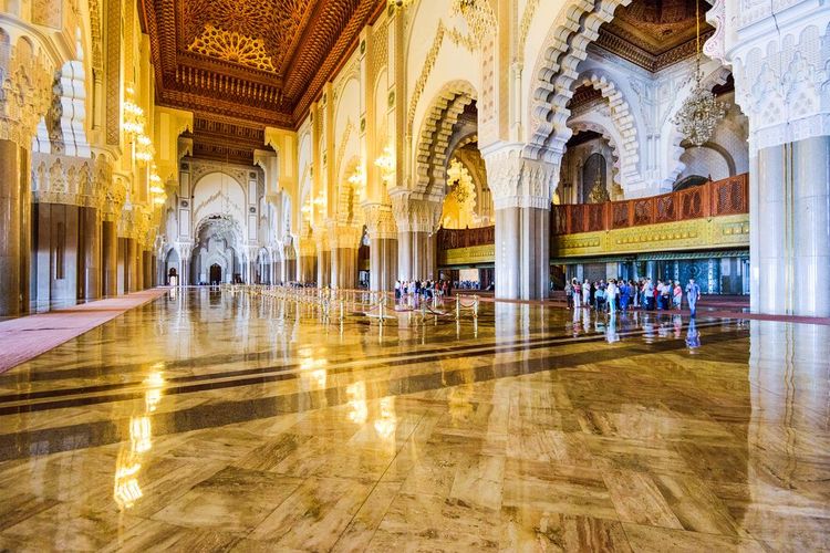 Interior of the Hassan II mosque in Casablanca