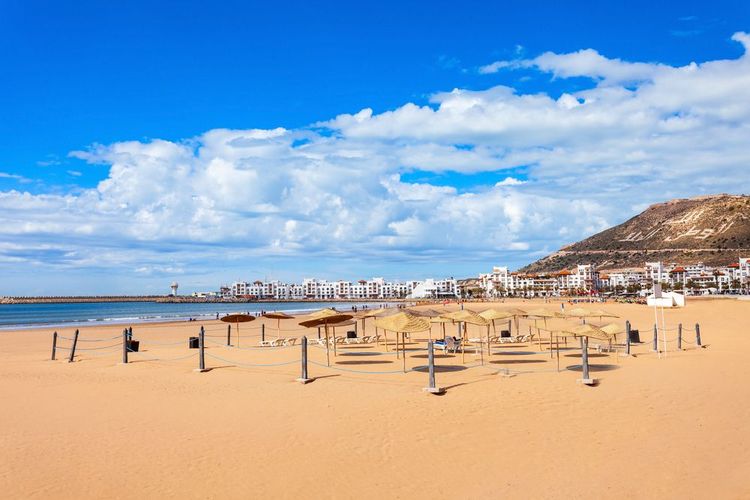 La plage d'Agadir, Maroc