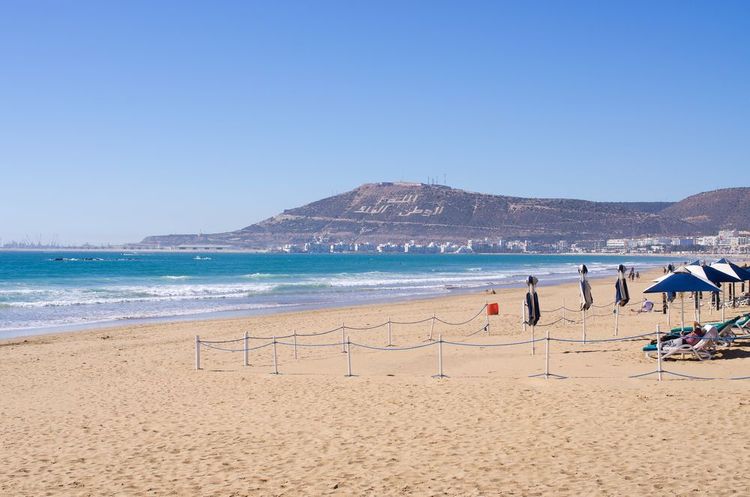 La plage d'Agadir, Maroc