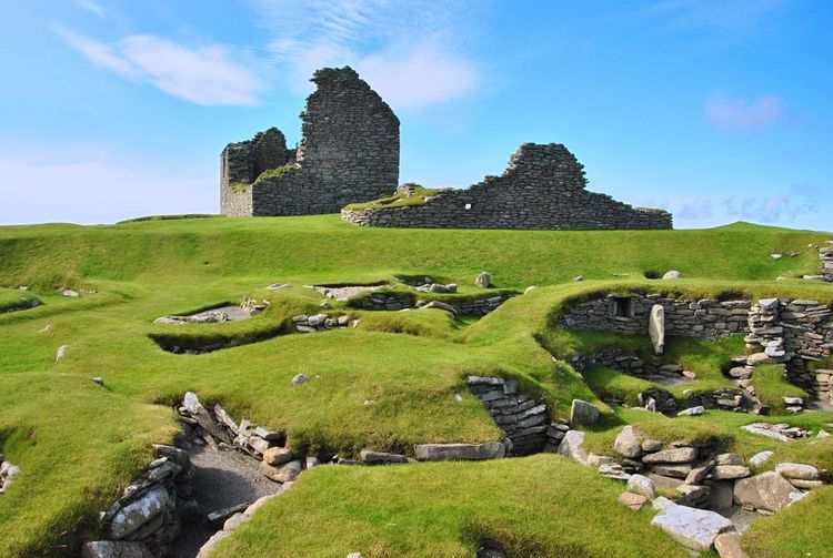 Village préhistorique de Jarlshof, Shetland Islands, Écosse, Royaume-Uni