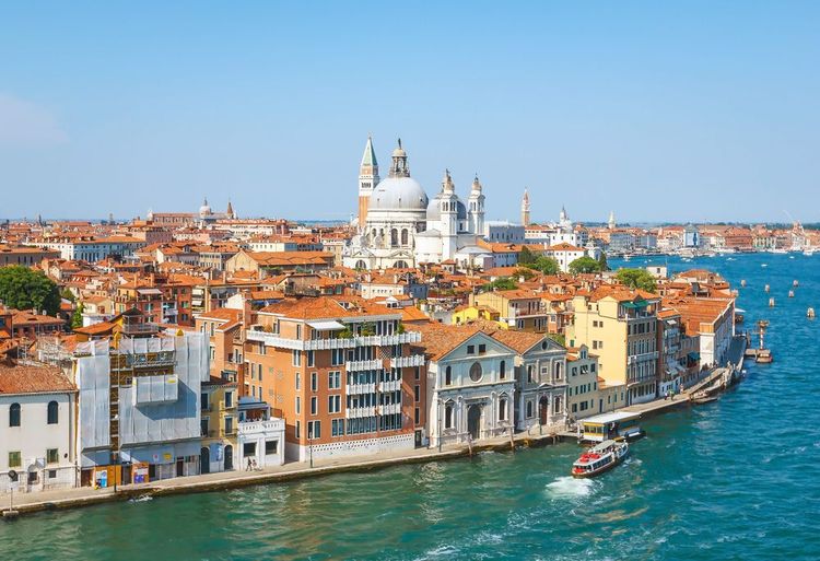 Vue aérienne sur les toits de Venise.