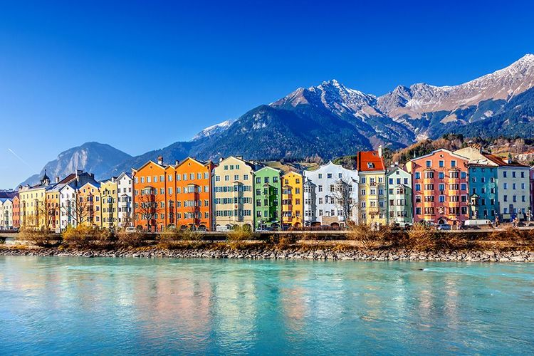 Les petits immeubles colorés d'Innsbruck