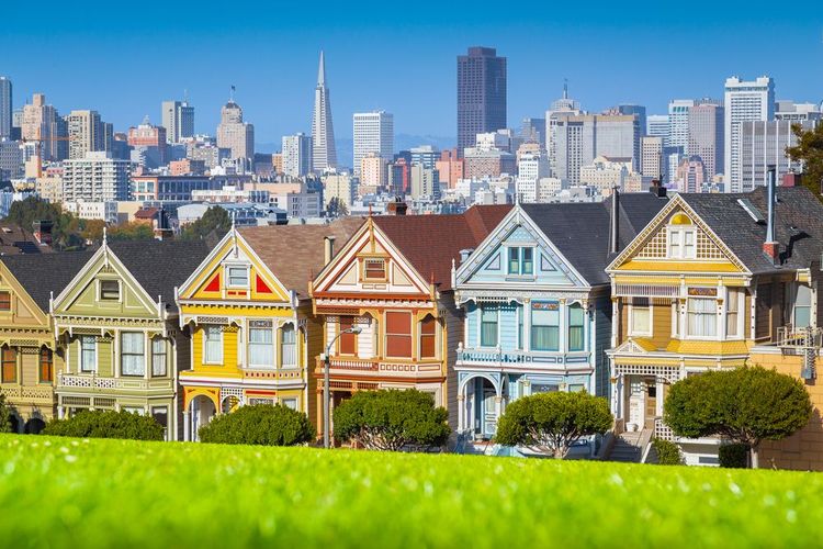 Les emblématiques maisons victoriennes de San Francisco.