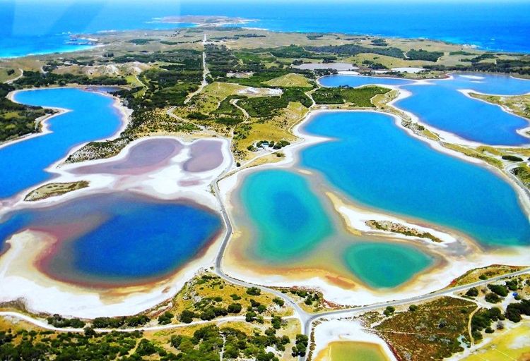 Les étangs de l'île de Rottnest, au bord de l'océan Indien