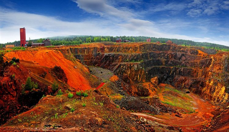 Le site des mines cuivre de Falun, en Suède