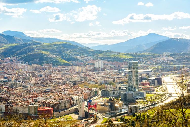 Vue aérienne de Bilbao.