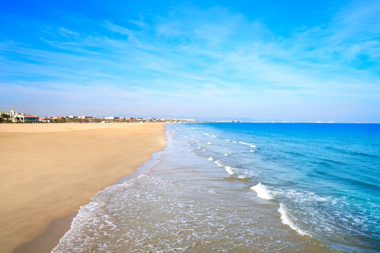 Enjoy the beautiful Malvarrosa beach in Valencia