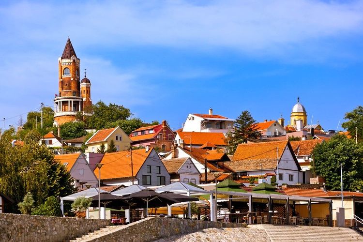 La tour Gardoš domine le toit des maisons