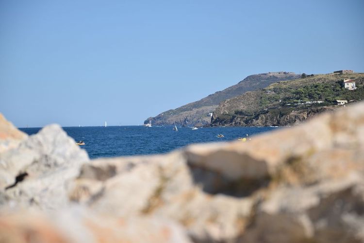 Vue sur la Méditerranée, depuis la plage du Racou.