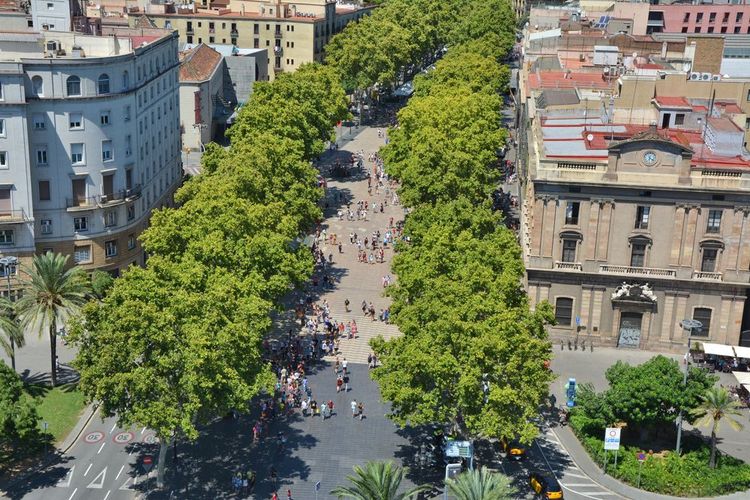 L'avenue Las Ramblas à Barcelone.