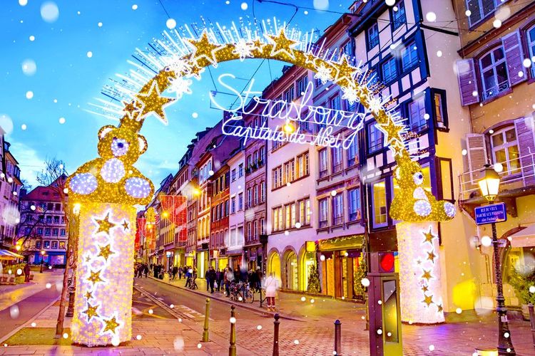 Strasbourg, l'entrée du marché de Noël