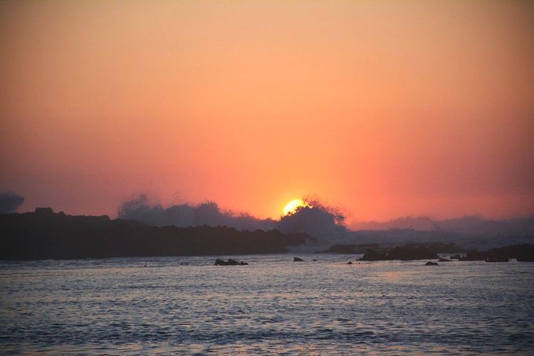 Coucher de soleil sur la plage de Skhirat