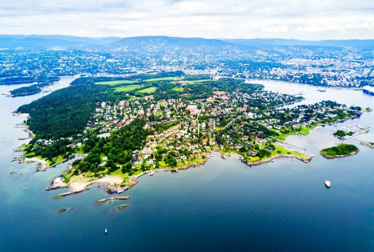 Vue aérienne sur Bygdøy