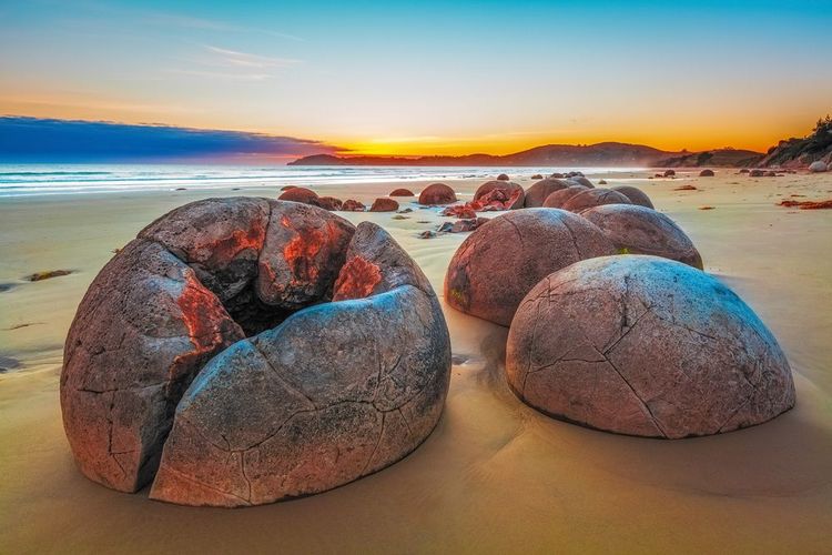 Rochers de Moeraki, Koekohe Beach, Nouvelle-Zélande