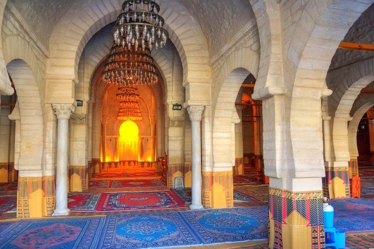 A l'intérieur de la mosquée