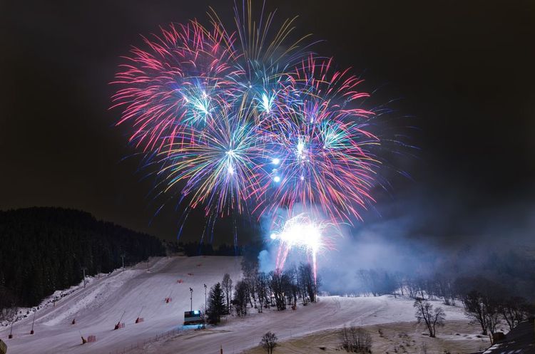 Un feu d'artifice à Val Thorens