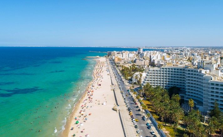 La plage de Sousse, l'une des plus belles de Tunisie