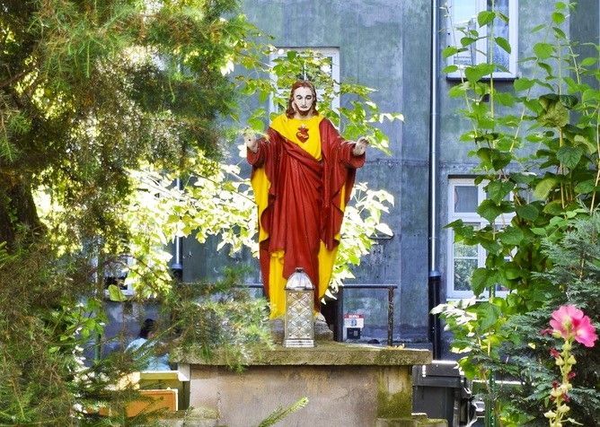 Statue du Sacré Cœur dans le quartier de Praga