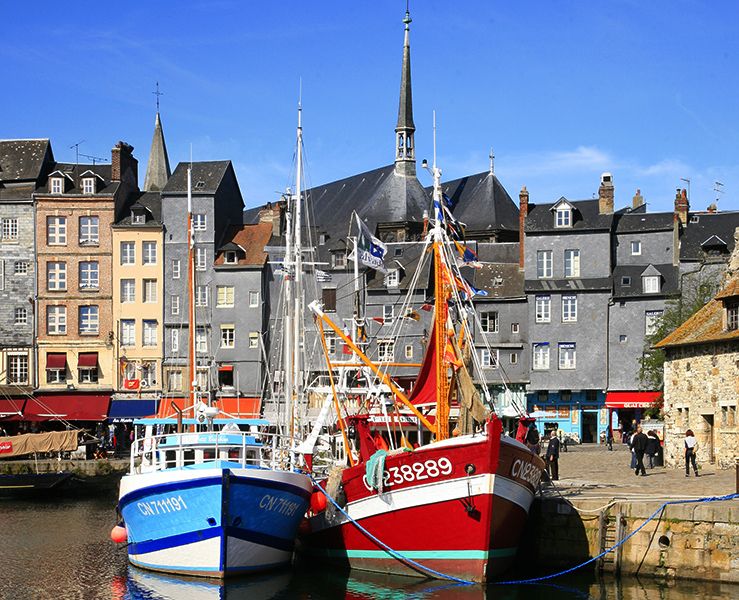 Bateaux de pêche colorés dans le Vieux Bassin