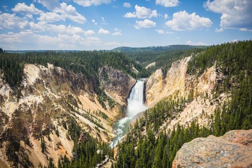 The Grand Canyon of Yellowstone, waterfalls and rainbows